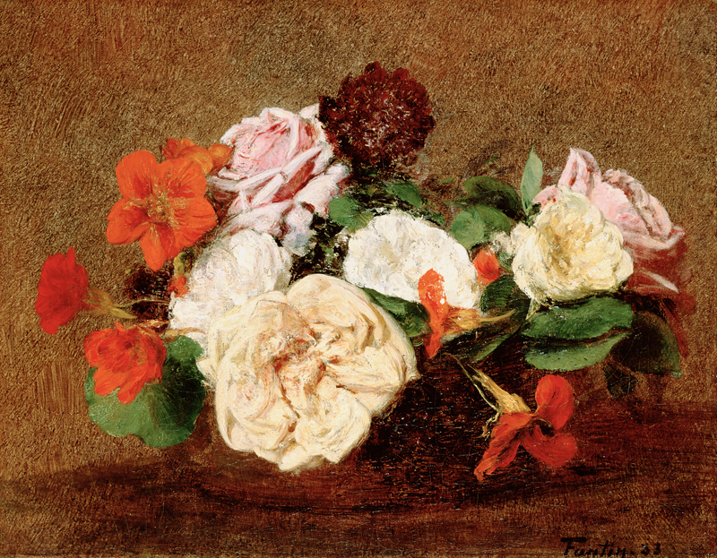 Henri Fantin Latour - Roses and Nasturtiums in a Vase.jpg
